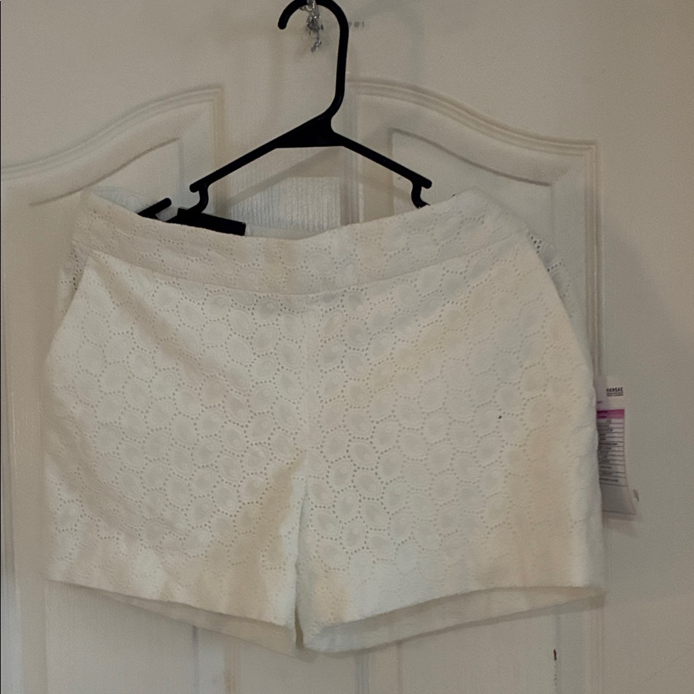 Banana Republic White Eyelet High Waist Shorts — Feminine Summer Style